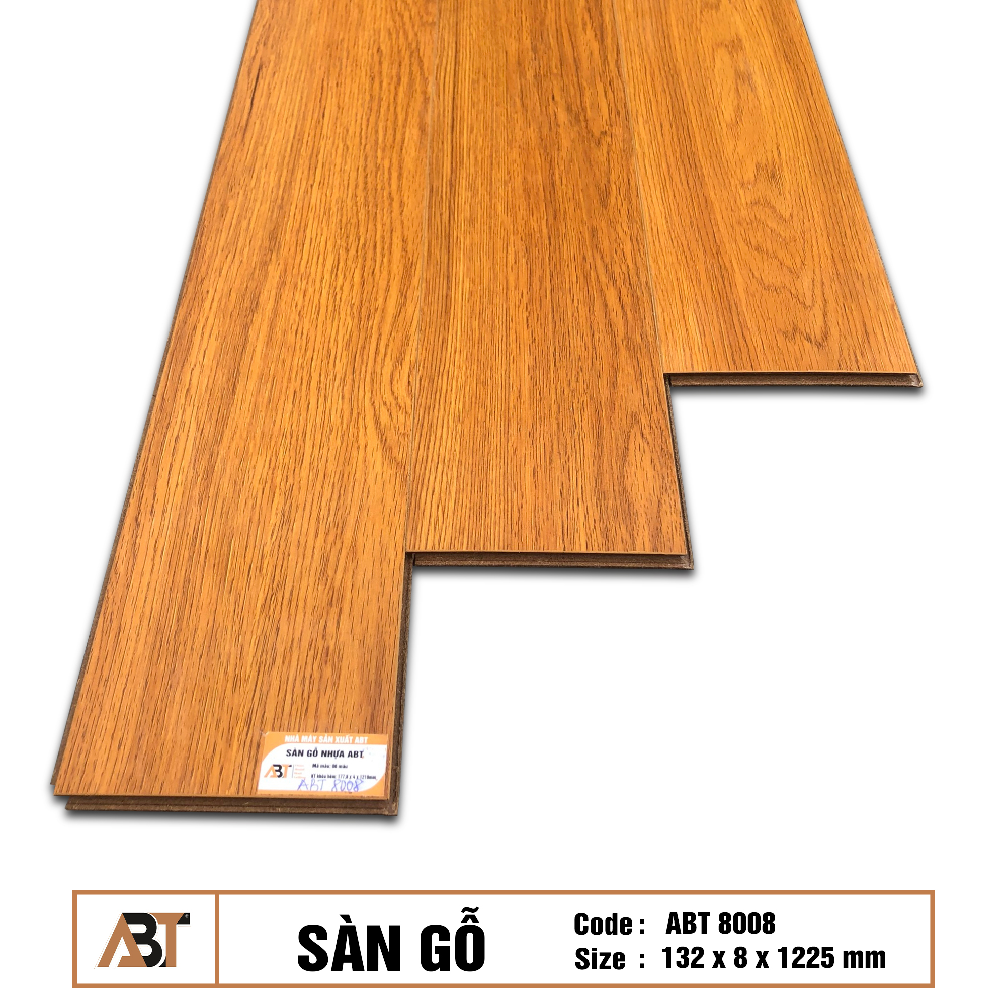 Sàn gỗ 8mm ABT8008 (KT : 132*8*1225mm)