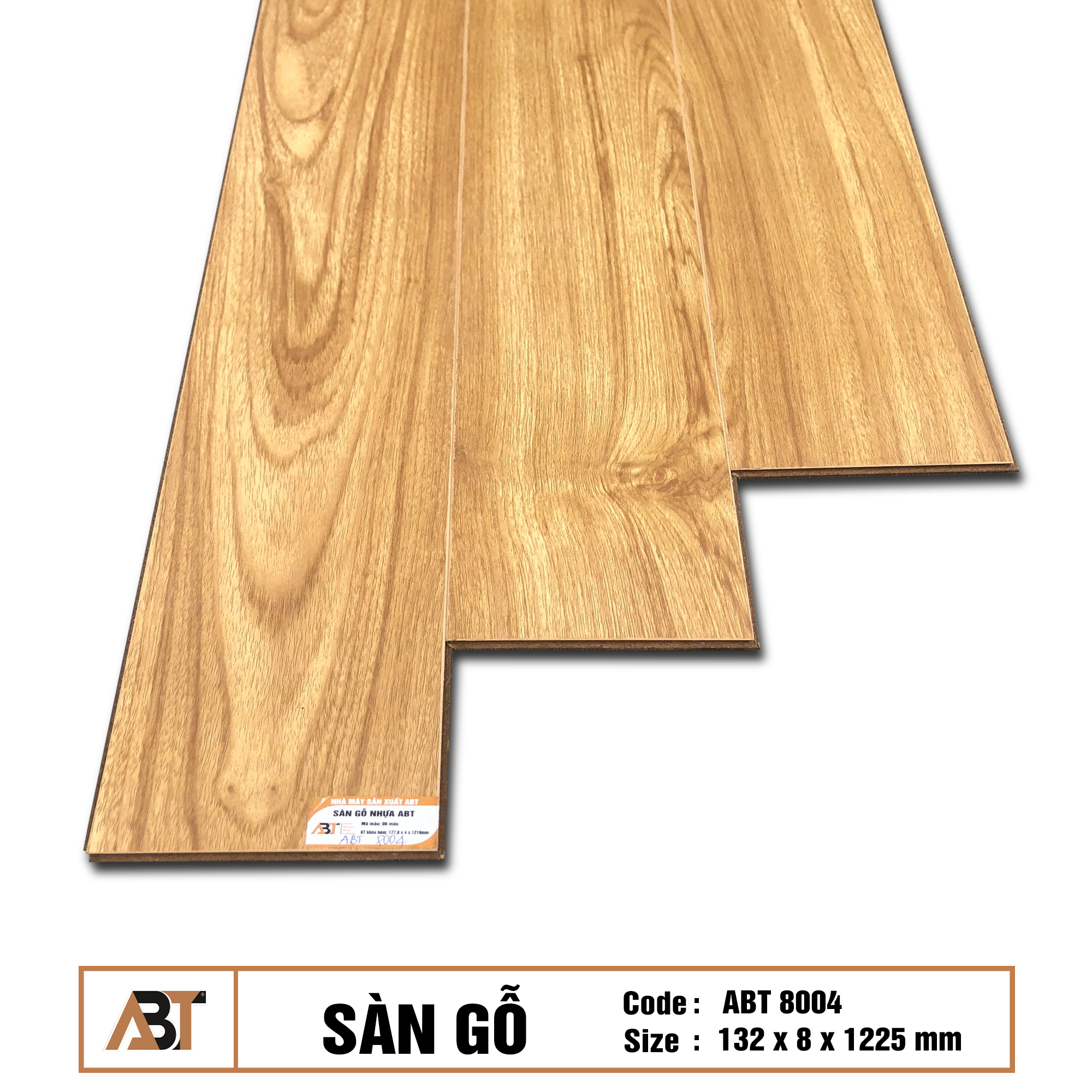 Sàn gỗ 8mm ABT8004 (KT: 132*8*1225mm)